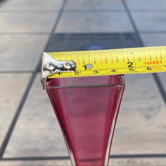 Val St Lambert • Signed Vintage Cranberry Bud Vase - Picture 10 of 12